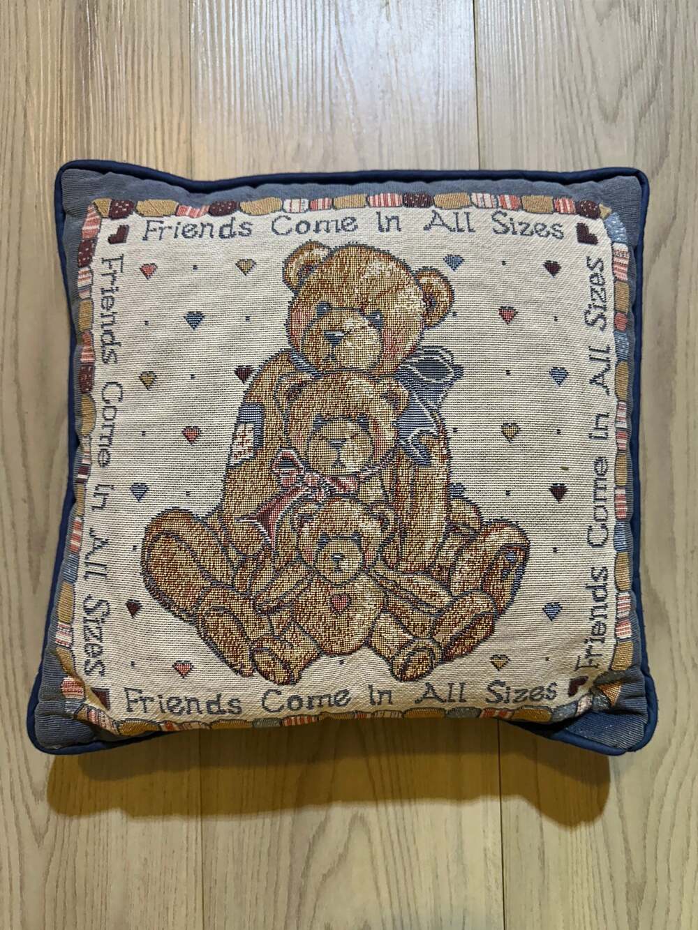 Vintage Cherished Teddies Tapestry Pillow Friends Come In All Sizes 12x11 90s